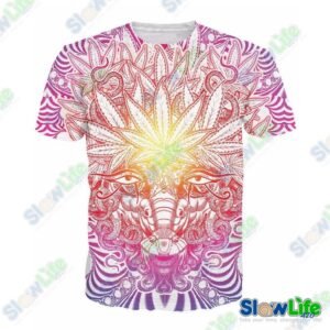 เสื้อยืด Weed Goat Psychedelic Baphomet