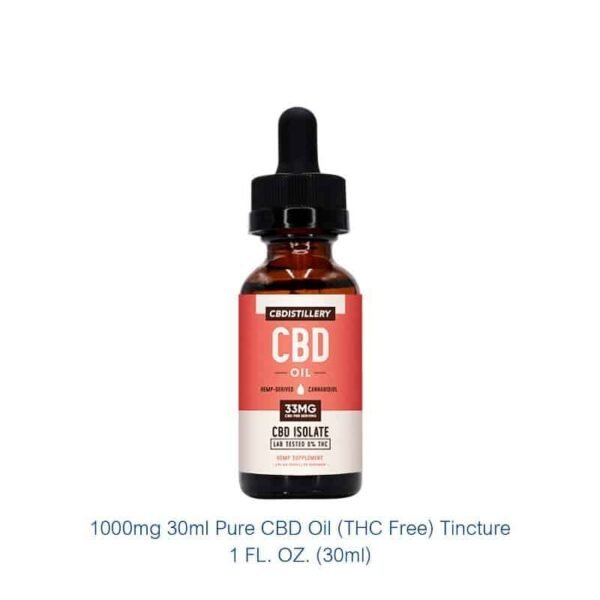 1000mg 30ml Pure CBD Oil (THC Free) Tincture - Image 2